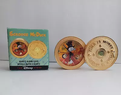 Disney Scrooge McDuck Time Is Money Brass Vault Coin Battery Alarm Clock • $145