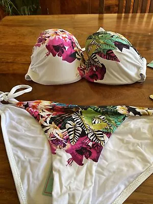 Matthew Williamson White Jungle Bikini 34b/14 • £39.99