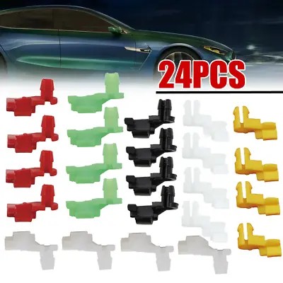 $18.04 • Buy 24PCS Car Plastic Rivets Door Lock Rod Clips 5mm Rod Size Push Clip Accessories