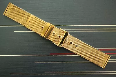 Nos 20mm Milanese Gold Mesh Buckle Watch Band Watchband Bracelet Strap For Heuer • $134.99