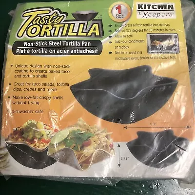 Tasty Tortilla Non-Stick Steel Tortilla Pan By Kitchen Keepers Taco Bowl • $6.49