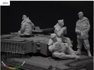 1/35 Resin Figure Model Four Modern British Tank Soldiers Unassembled Unpainted • $22.39