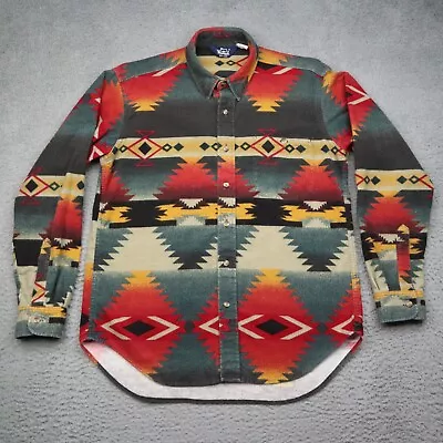 Vintage Woolrich Shirt Mens L Aztec Southwest Long Sleeve Button Chamois USA • $39.99
