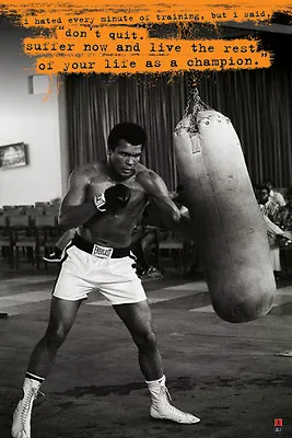 MUHAMMAD ALI PUNCHBAG 24x36 Poster SONNY LISTON BOXING CHAMP ICON CASSIUS CLAY!! • $13.99