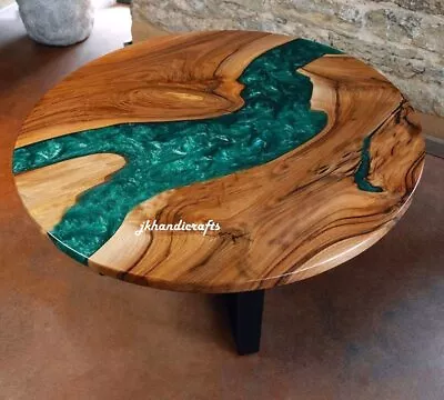 12  Round Coffee Table Top Premium Quality Epoxy Resin A Wooden Art Table  • $177.65