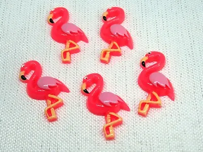 £2.99 • Buy X5 Flamingo Resin Cabochon Decoden Kawaii Mix Craft Embellishment
