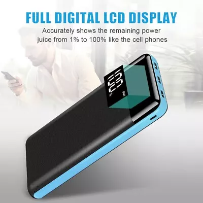 30000mAh External Charger Power Bank Portable USB Battery Backup For Cell Phone • £19.99