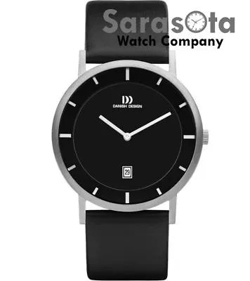 Danish Design IV13Q1011 Black Dial Stainless Steel Leather Quartz Men's Watch • $85