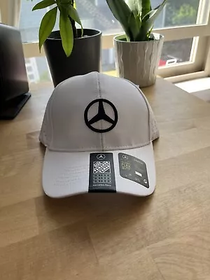 Men's Cap Hat Baseball Adjustable Mercedes Benz White With Black Logo • $19.99