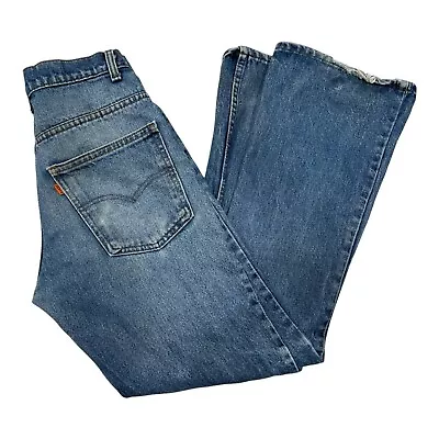 Vintage Levi's 646-0217 Bell Bottom Orange Tab Flare Leg Jeans Size 28W 29L • $119.99