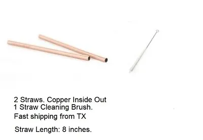 COPPER STRAW / STIRRER  For Moscow Mule Cups - PACK OF 2 Set Of 2. Ship From TX • $5