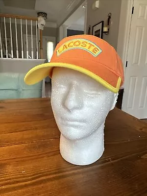 Vintage NWT LACOSTE Tennis Visor Golf Cap Hat ORANGE YELLOW RN87651 • $18