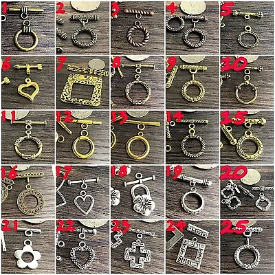 Silver Brass Gold Toggle Clasp Toggle Necklace Jewelry Findings Free Shipping • $4.99