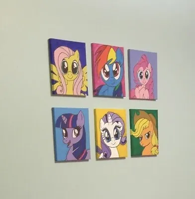 Handmade My Little Pony Paintings (6 Paintings On Canvas Approx 8”x10” Each) • $128.79