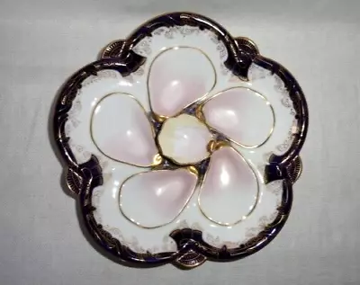 Antique Oyster Plate ~ French Limoges? ~ Hand Painted 5268 • $85