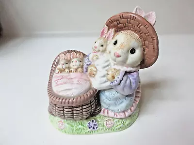 Rare Omnibus Fitz & Floyd Mother Bunny W/ Babies In Basket Candy / Cookie Jar • $29.99