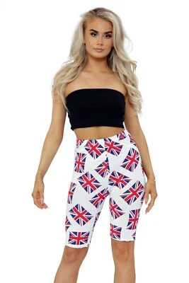 £6.49 • Buy Womens Union Jack Flag UK Printed CYCLE SHORTS Ladies Stretchable Sports Pants
