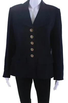 Vertigo Women's Gold Button Blazer Jacket Blue Size L • $34.81