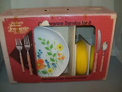 VTG Brookpark Jeannette MCM 32 Pcs Service 8 Melamine Melmac Dishes *NEW* In Box • $65