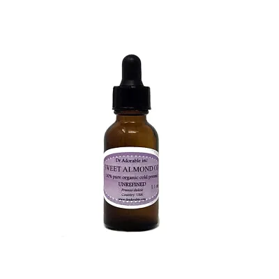 Dr.Adorable Sweet Almond Oil Unrefined 100% Pure Cold Pressed Organic • $7.99