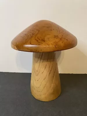 Handcrafted Sculpture Wooden Mushroom 🍄 Toadstool Art Decor 8.25” H X 6.25” W • $29