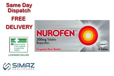 Nurafen 200mg 16 Tablets Pain Relief Anti-Inflammatory Migraine Nurofin MAX 2 • £3.95