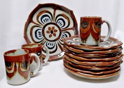 EL PALOMAR MEXICAN STONEWARE/POTTERY LOTUS  PLATES & MUGS  12pcs KE • $169.99