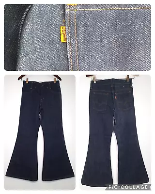 Vintage Levis Orange Label Flare Dark Wash Jeans Denim 27x27 Tagged #W1731 • $225