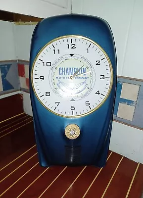 1940's CHAMPION 1J NAUTICAL  VINTAGE OUTBOARD MOTOR FUEL TANK  CLOCK • $259