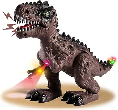 HYAKIDS Dinosaur Toys For Kids With Walking Light And Roaring Realistic Robot 3 • £14.57