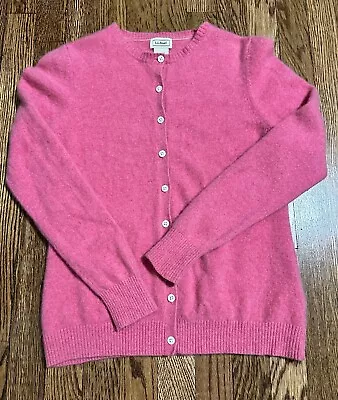 Vintage L.L. Bean Pink Cashmere Button Up Sweater Medium • $19.79