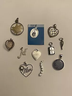 Stunning Vintage-Mod Lot Of 11 Sterling Silver Charms/Pendants-Nice Assortment • $18.99