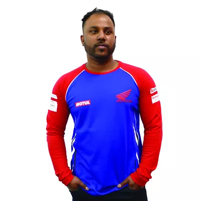 Official 2022 Honda Racing Men's Blue Red British Superbikes Long Sleeve T-Shirt • £32.99