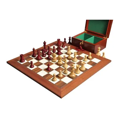 The Dubrovnik Chess Set Box & Board Combination - Red Mahogany Gilded • $399