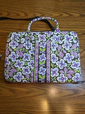 Vera Bradley Laptop Bag Portfolio Hard Case Purple Flowers  • $22