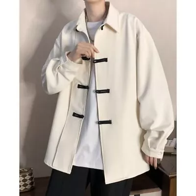 Chinese Frog Button Shirts Mens Chinese Style Retro Tang Suit Long Sleeve Jacket • $26.96