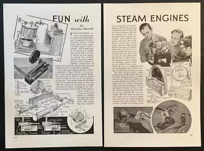 Simple Model Steam Engine & Boiler 1940 How-To Build PLANS • $9.99