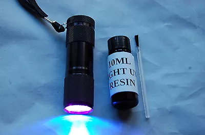 £8.67 • Buy 10ml Fly Tying Crystal Clear Uv Resin, Glue  Light + 9 Led Uv Torch For Curing