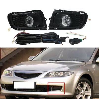 Front Bumper Fog Lamp Light W/Cover Wire Kits For Mazda 6 Sedan GG1 2006-2010 • $67.61