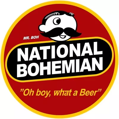 National Bohemian Beer Mr. Boh NEW Sign: 28  Dia. Round AMERICAN STEEL • $129.88