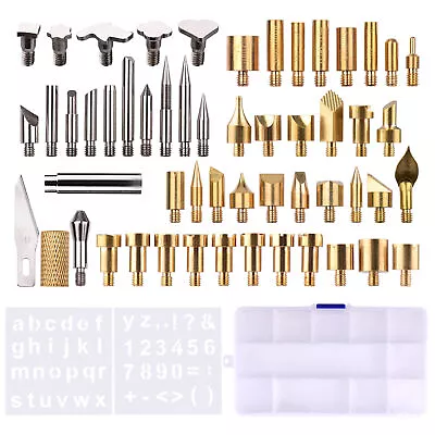 57pcs Wood Burning Pen Tips Set Woodburning Tool Accessories With Stencils Q6A0 • $20.47