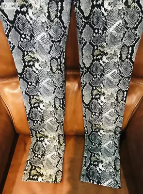 Nina Leonard Snake Skin Pattern Narrow Leg Trousers • £6