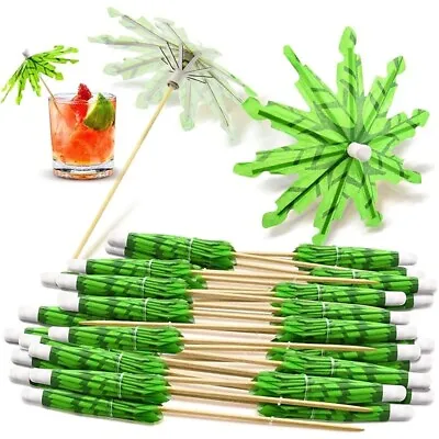 40 Cocktail Party Drinks Umbrellas Palm Tree Sticks Decorations Tiki Retro • £5.29