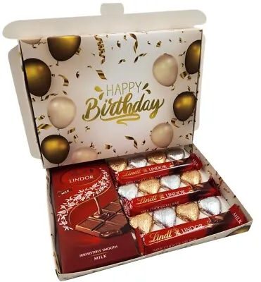 Happy Birthday Gift Box Hamper Biscoff Lindt Ferrero Rocher Milk Chocolate Heart • £13.99