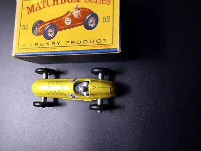 Matchbox Lesney #52 Yellow Maserati  (Rare #5 Decal) In  Original D Type Box • $274.36