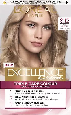 L'Oreal Paris Excellence Crème Permanent Blonde Hair Dye Up To 100% Grey Hair • £13.44