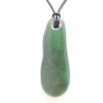 $71.96 • Buy Siberian Jade Pebble Pendant Green Nephrite Jade Stone Necklace Siberia #59