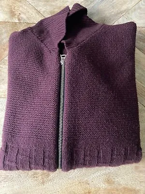 Paul Smith Men's Burgundy Full Zip Wool Cardigan (M) • £60