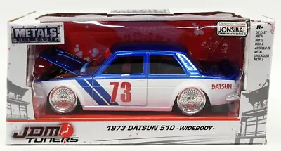 Jada 1/24 Scale Diecast 99094 - 1973 Datsun 510 Widebody - Blue/White • £49.99