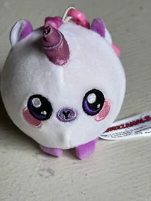 Squeezamals White Purple Unicorn Fleece Plush Squeeze Keychain Clip Toy • $2.99